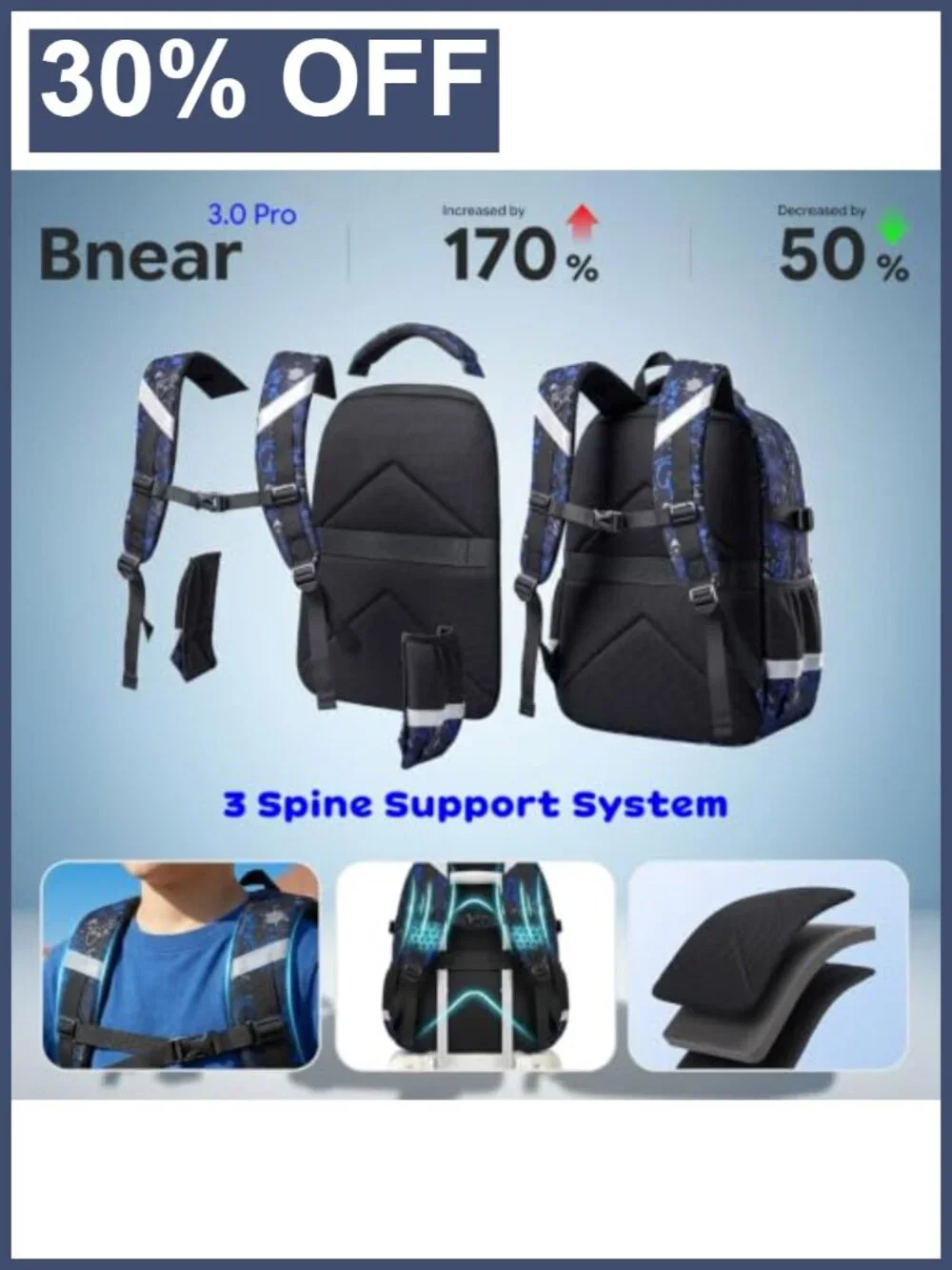 Luminous Glow in Dark Gaming Backpack Set for Boys with Lunch Box Pencil Case